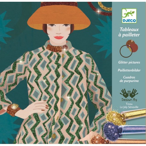 Joc creativ cu sclipici colorat moda fetite djeco
